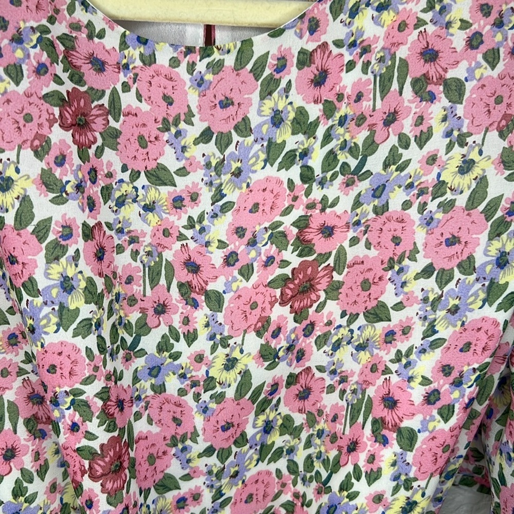 Free The Roses Floral Pink Braided Rope Belt Mini Dress - Picture 5 of 8